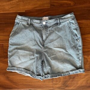 Lane Bryant Blue Striped Jean Shorts size 14